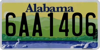 AL license plate 6AA1406