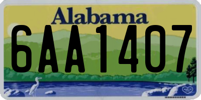 AL license plate 6AA1407