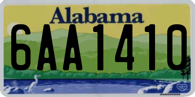 AL license plate 6AA1410