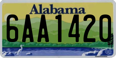 AL license plate 6AA1420