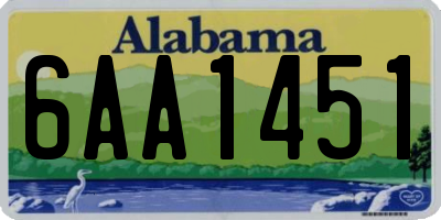 AL license plate 6AA1451