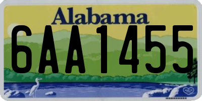 AL license plate 6AA1455