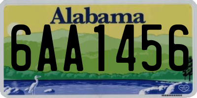 AL license plate 6AA1456