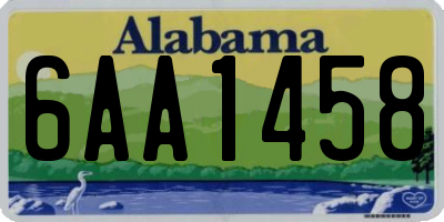 AL license plate 6AA1458