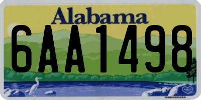 AL license plate 6AA1498