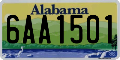 AL license plate 6AA1501