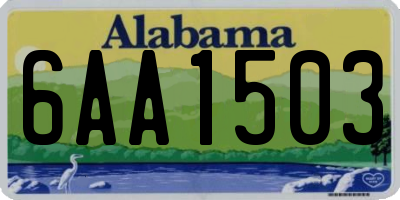 AL license plate 6AA1503