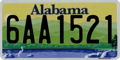 AL license plate 6AA1521