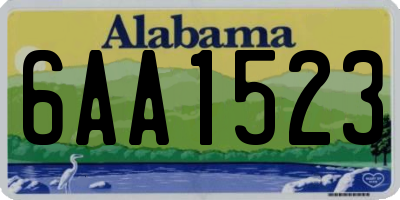 AL license plate 6AA1523