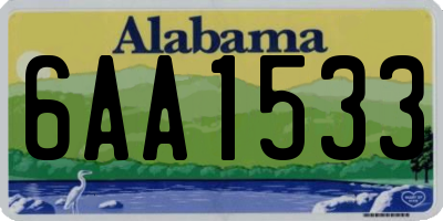 AL license plate 6AA1533