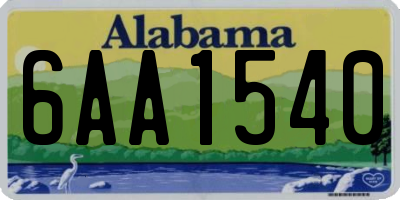AL license plate 6AA1540