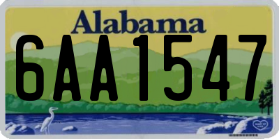 AL license plate 6AA1547