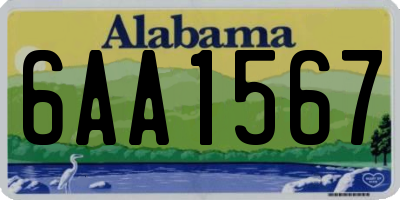 AL license plate 6AA1567