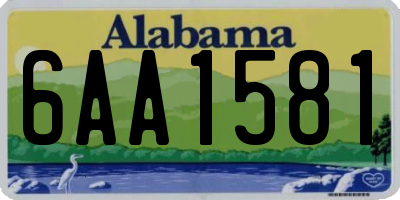AL license plate 6AA1581