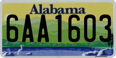AL license plate 6AA1603