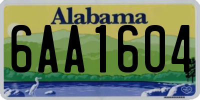 AL license plate 6AA1604