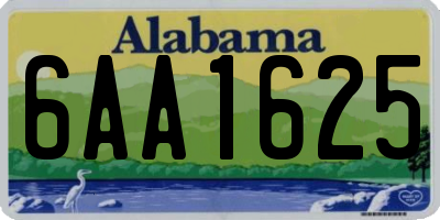 AL license plate 6AA1625