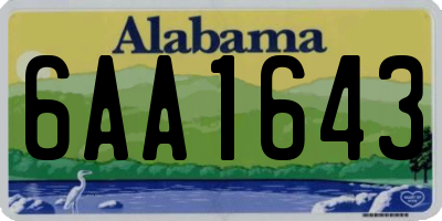 AL license plate 6AA1643