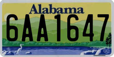 AL license plate 6AA1647