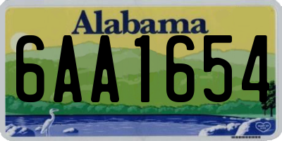 AL license plate 6AA1654