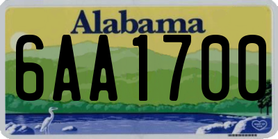 AL license plate 6AA1700