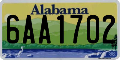 AL license plate 6AA1702