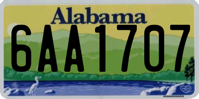 AL license plate 6AA1707