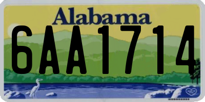 AL license plate 6AA1714