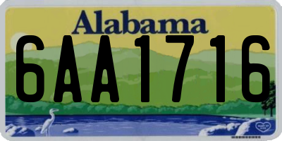 AL license plate 6AA1716