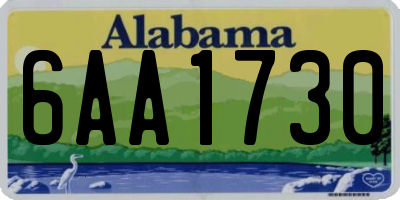 AL license plate 6AA1730
