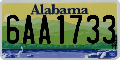 AL license plate 6AA1733