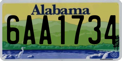 AL license plate 6AA1734