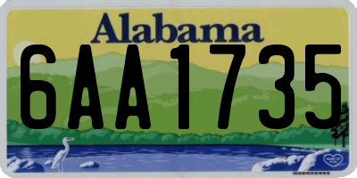 AL license plate 6AA1735