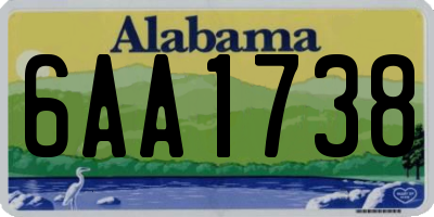 AL license plate 6AA1738