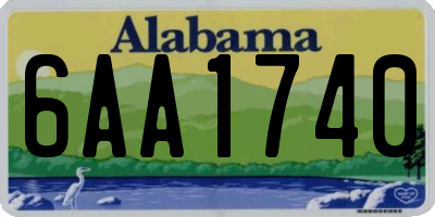 AL license plate 6AA1740