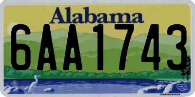 AL license plate 6AA1743