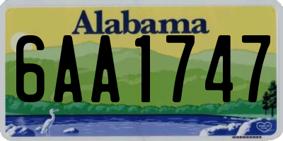 AL license plate 6AA1747