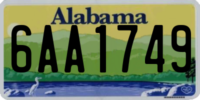 AL license plate 6AA1749