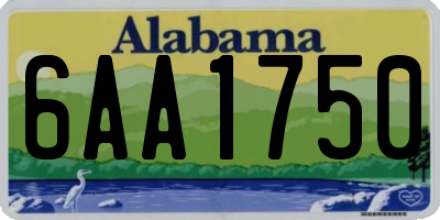 AL license plate 6AA1750