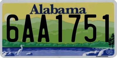 AL license plate 6AA1751
