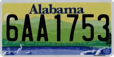 AL license plate 6AA1753