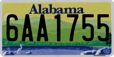 AL license plate 6AA1755