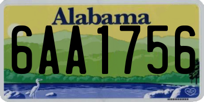 AL license plate 6AA1756
