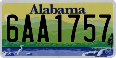AL license plate 6AA1757