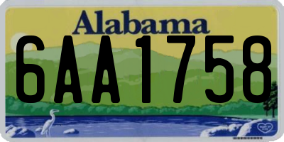 AL license plate 6AA1758