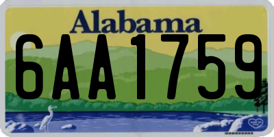 AL license plate 6AA1759