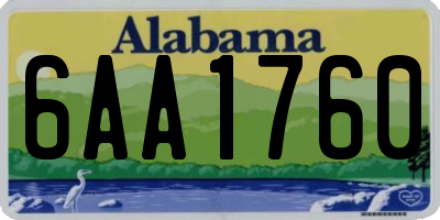 AL license plate 6AA1760