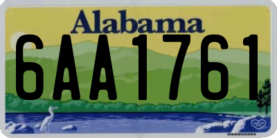 AL license plate 6AA1761
