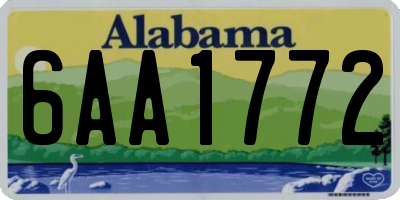 AL license plate 6AA1772