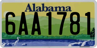AL license plate 6AA1781